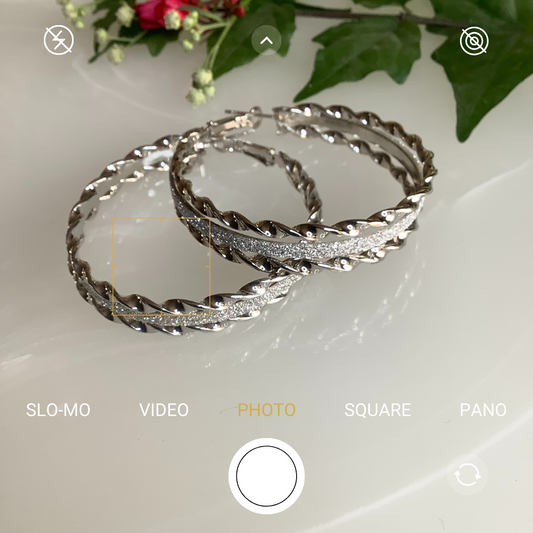 Fashion Earrings - Shimmery Silver Hoops - Salvanity K-POP Earrings