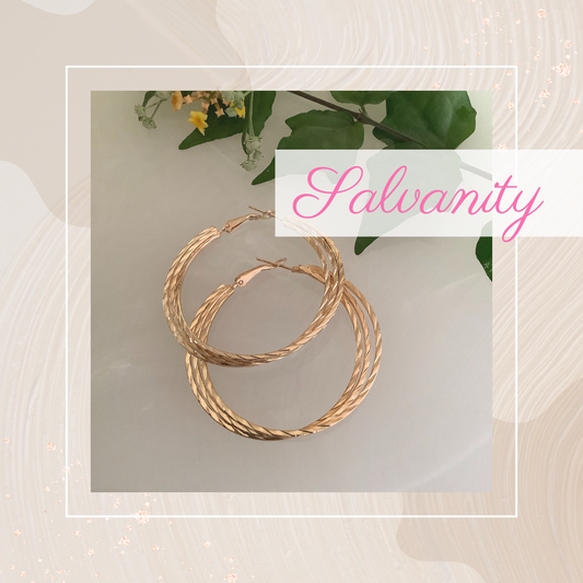 Fashion Earrings - Golden Triple Round Rope Hoops - Salvanity K-POP Earrings