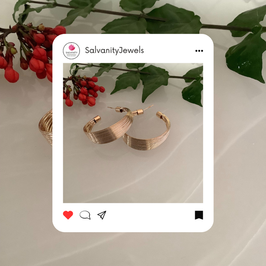 Fashion Earrings - Exquisite Golden Hoops - Salvanity K-POP Earrings