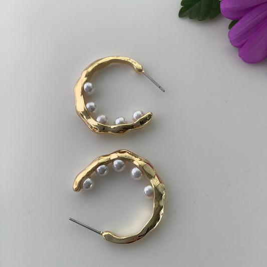 Salvanity - K-POP Fashion Jewellery Golden Pearl Baali