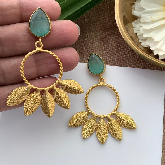 Salvanity Gold Brass Fashion Jewellery - Autumn Flower Earrings