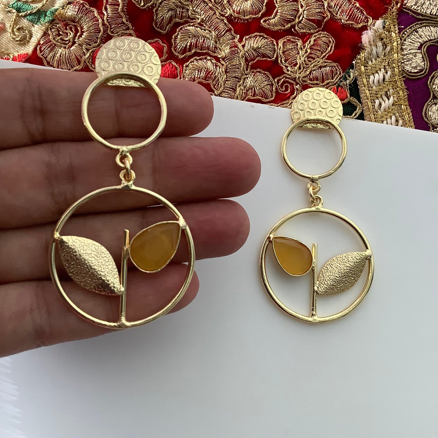 Brass gold Earrings