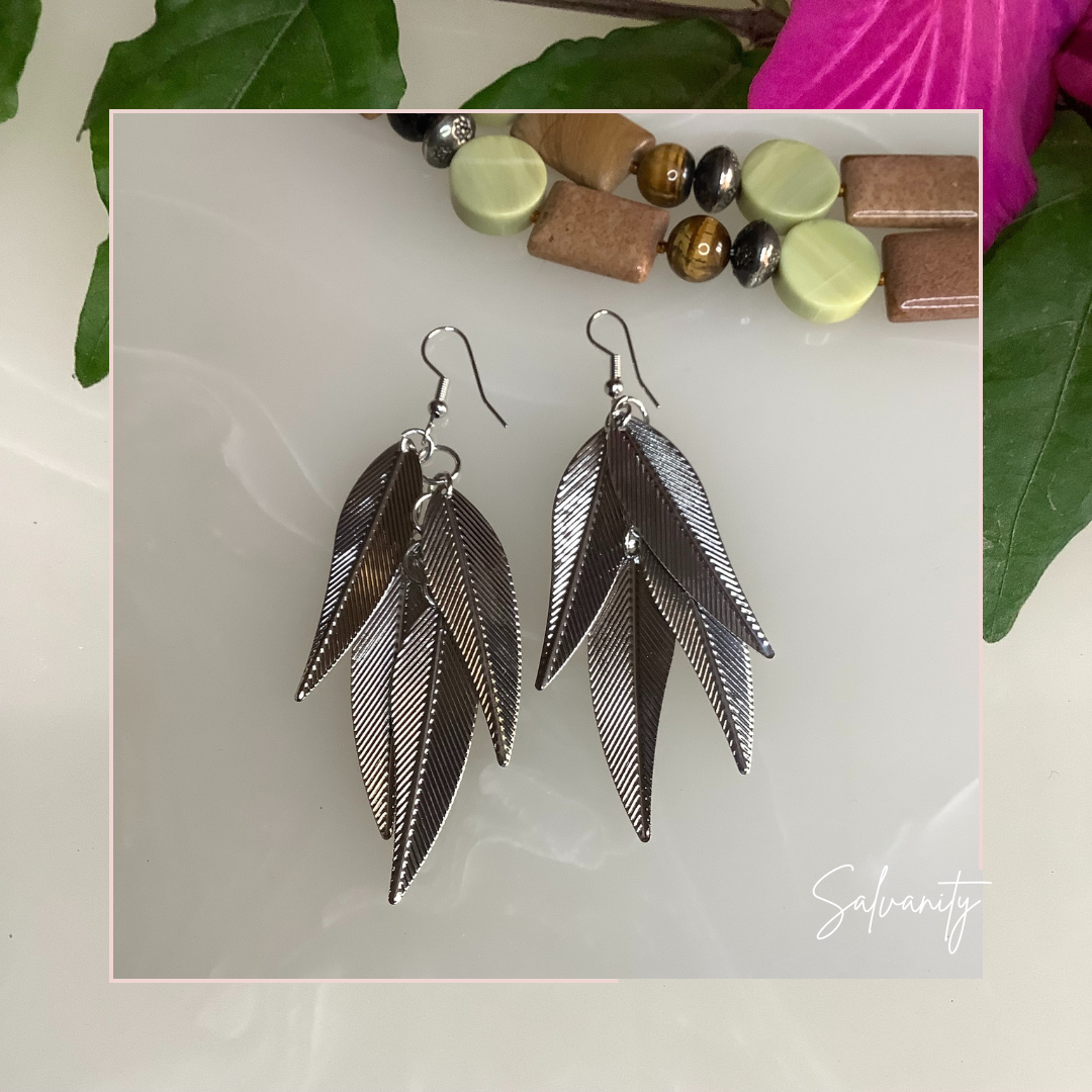 Fashion Earrings - Hanging Leaves Danglers - Salvanity K-POP