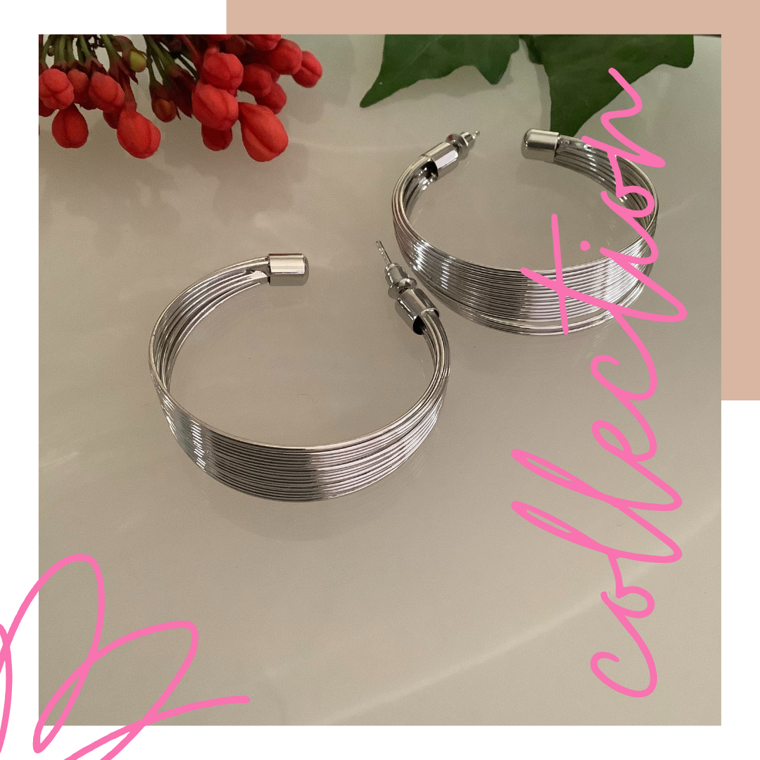 Fashion Earrings - Exquisite Silver Hoops - Salvanity K-POP