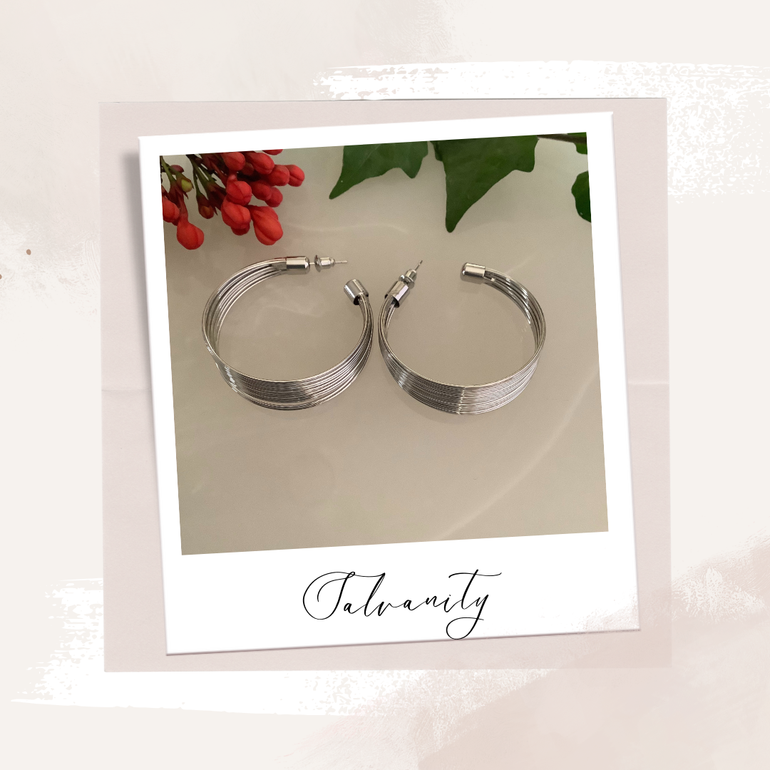 Fashion Earrings - Exquisite Silver Hoops - Salvanity K-POP