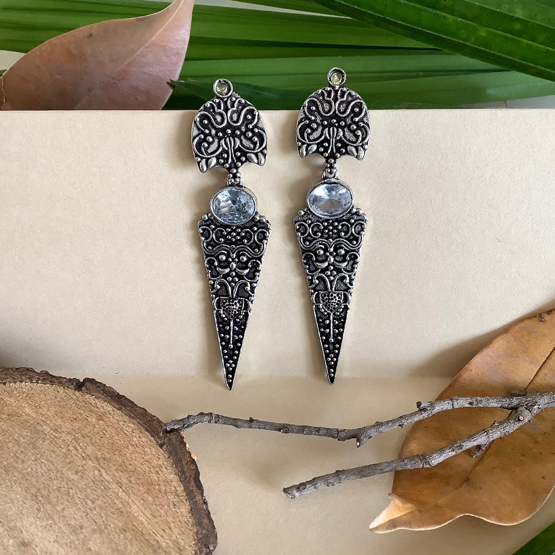 Salvanity German Silver Egyptian Earrings - Main Image