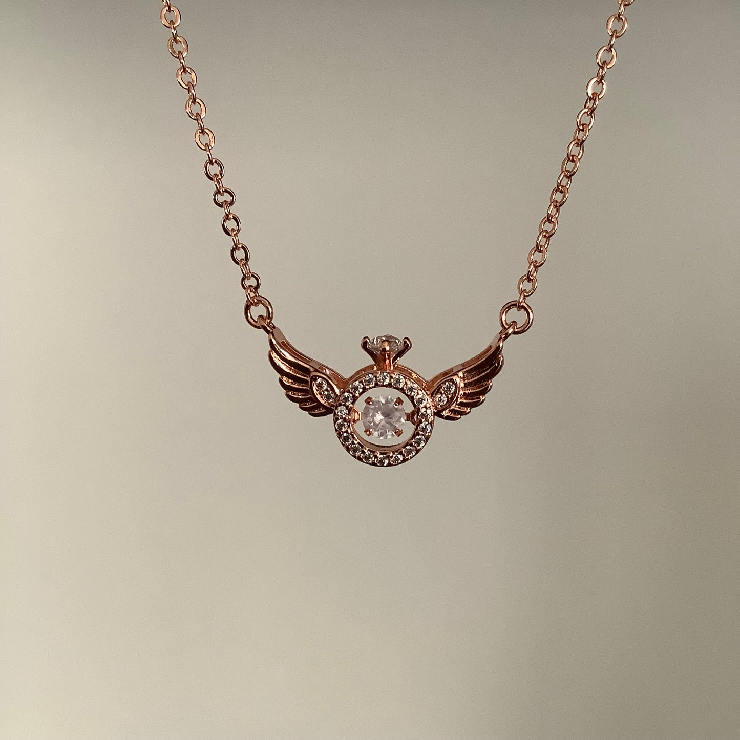 Salvanity K-POP Fashion Jewellery - Quiddich Swivelling Diamond Rose Gold Necklace