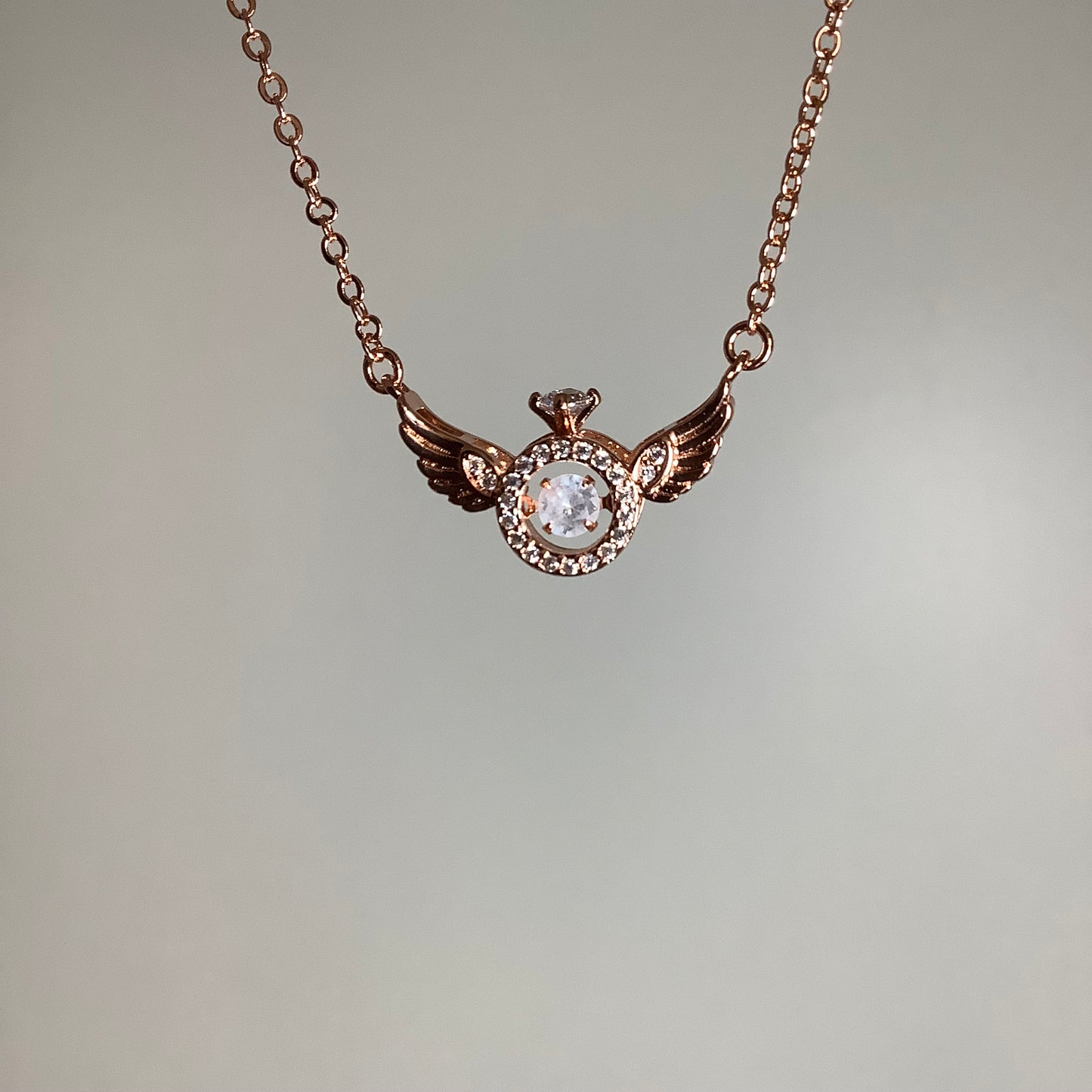 Salvanity K-POP Fashion Jewellery - Quiddich Swivelling Diamond Rose Gold Necklace