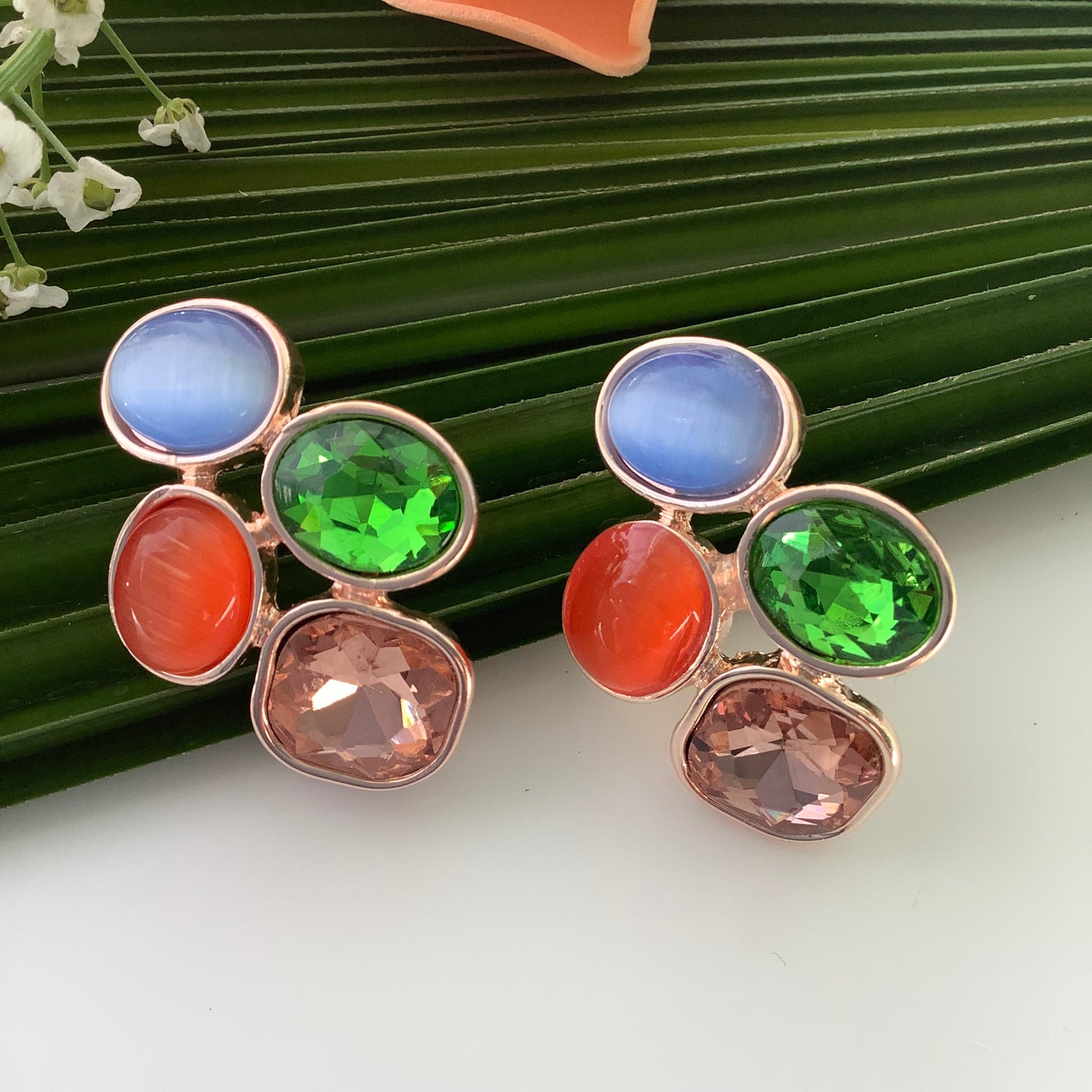 Salvanity - K-POP Fashion Jewellery Little Pebble Gems Earrings