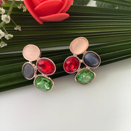 Salvanity - K-POP Fashion Jewellery Little Pebble Gems Earrings