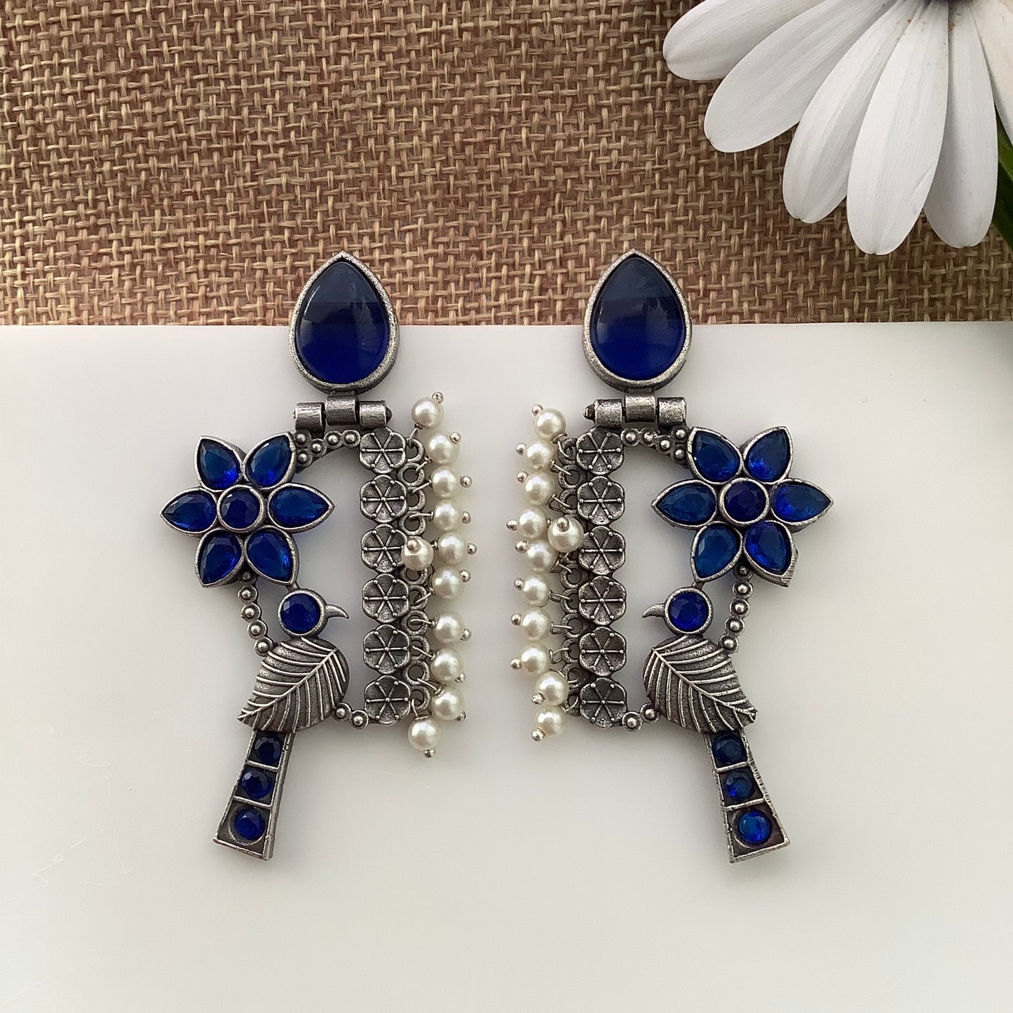 Salvanity Fashion Jewellery Khagah (खगः) German Silver Earrings