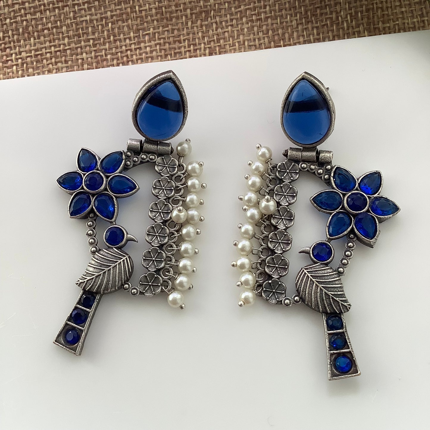 Salvanity Fashion Jewellery Khagah (खगः) German Silver Earrings