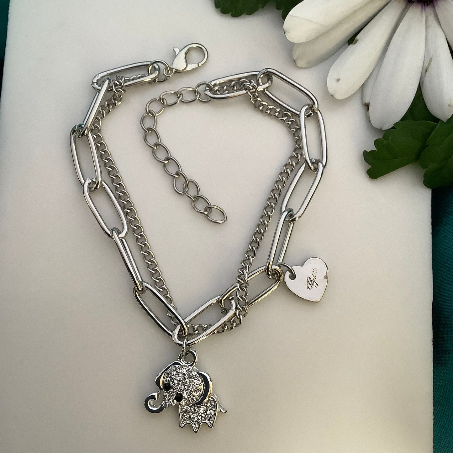 K-POP Fashion Jewellery - Beautiful Silver Charms Bracelet Gajanan