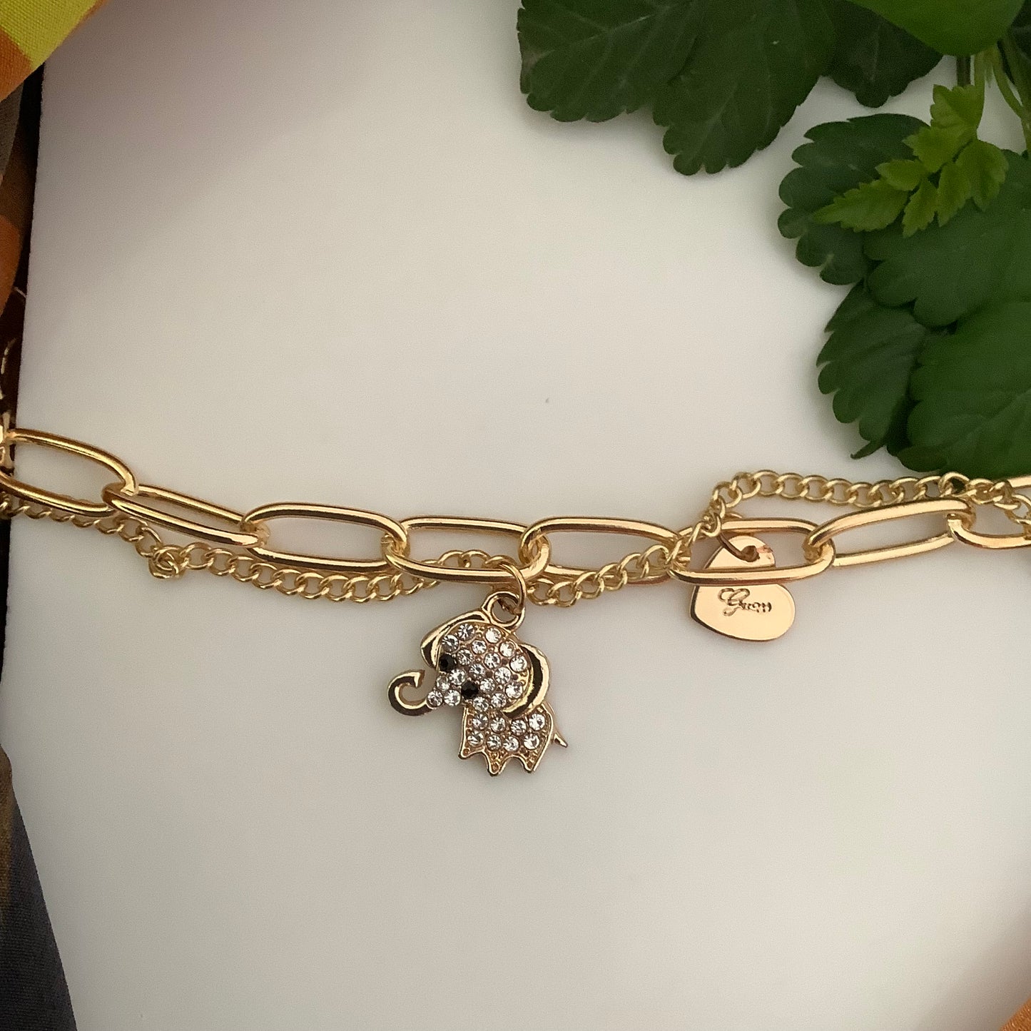 K-POP Fashion Jewellery - Beautiful Golden Charms Bracelet Gajanan