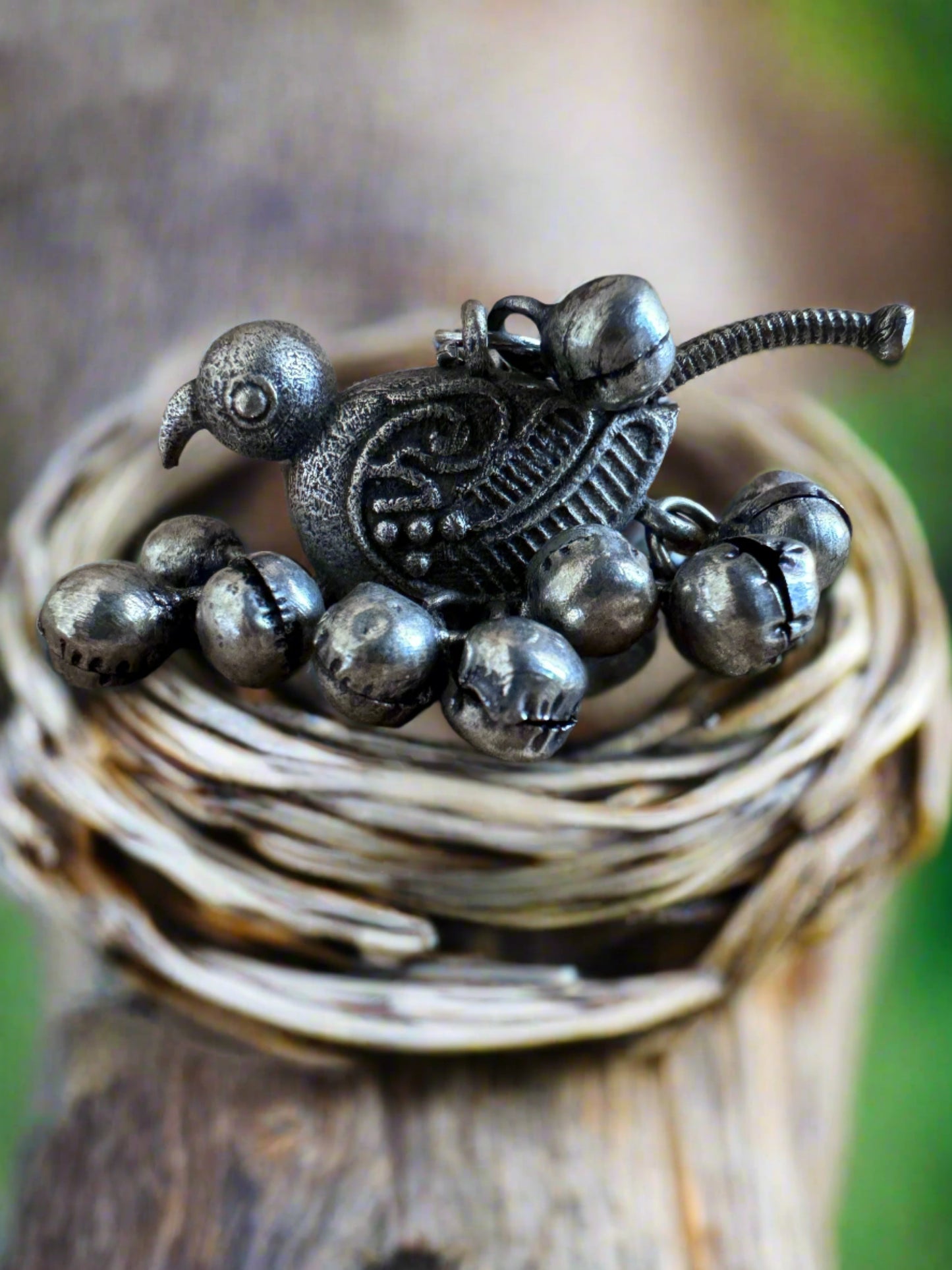 Salvanity German Silver Little Sparrow Finger Ring