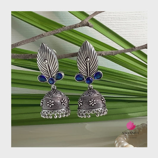 German Silver Leaf Jhumki