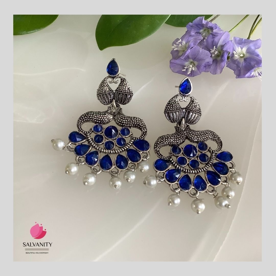 #Artificial_Jewellery# - #Salvanity_Salvan Overseas# - Danglers - Salvanity German Silver Flower Mermaids