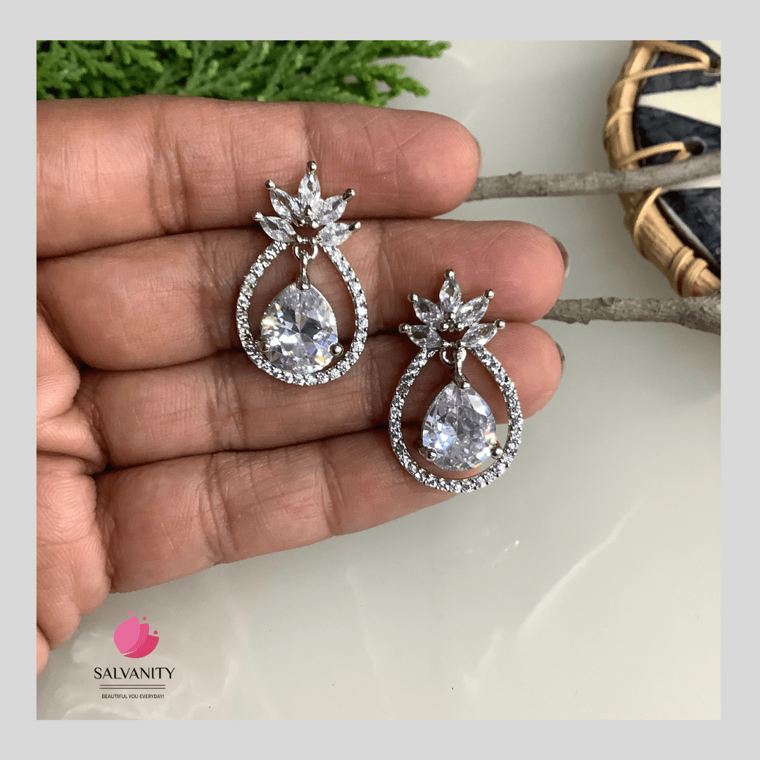 #Artificial_Jewellery# - #Salvanity_Salvan Overseas# - Danglers - Salvanity American Diamond Pineapple Dangles