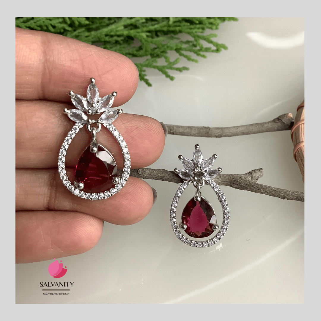 #Artificial_Jewellery# - #Salvanity_Salvan Overseas# - Danglers - Salvanity American Diamond Pineapple Dangles