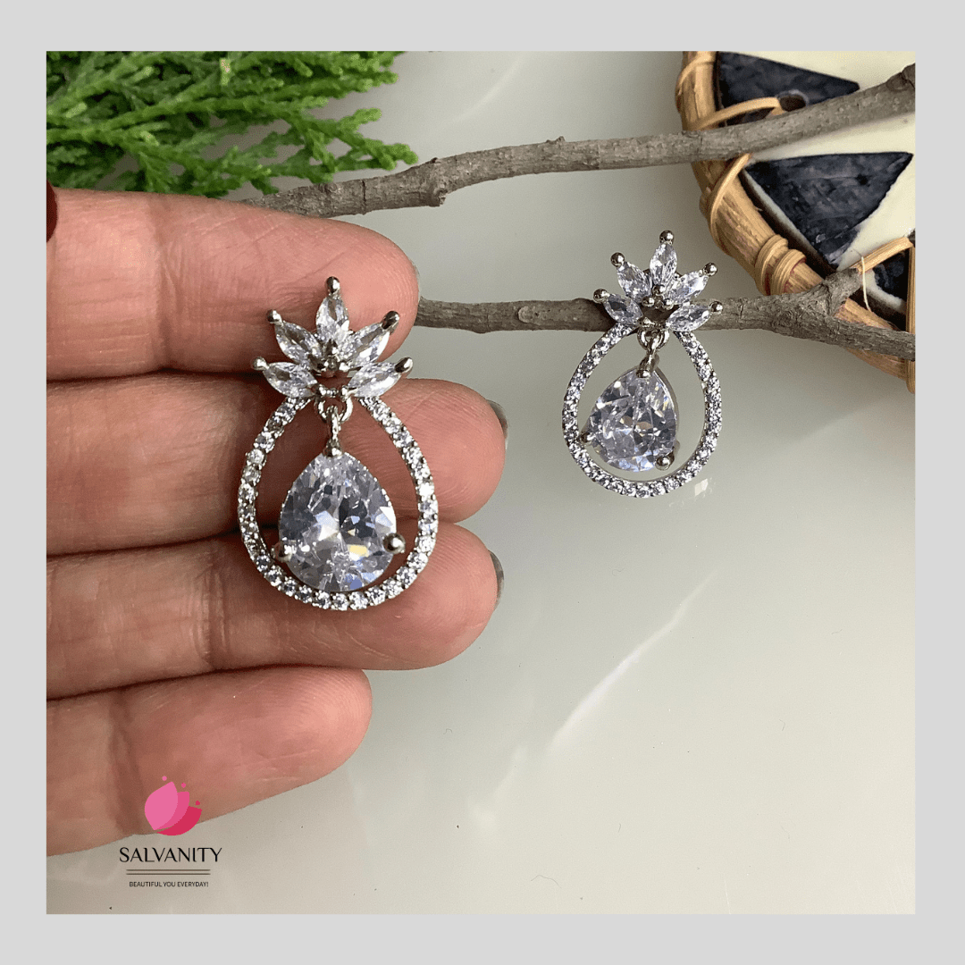 #Artificial_Jewellery# - #Salvanity_Salvan Overseas# - Danglers - Salvanity American Diamond Pineapple Dangles