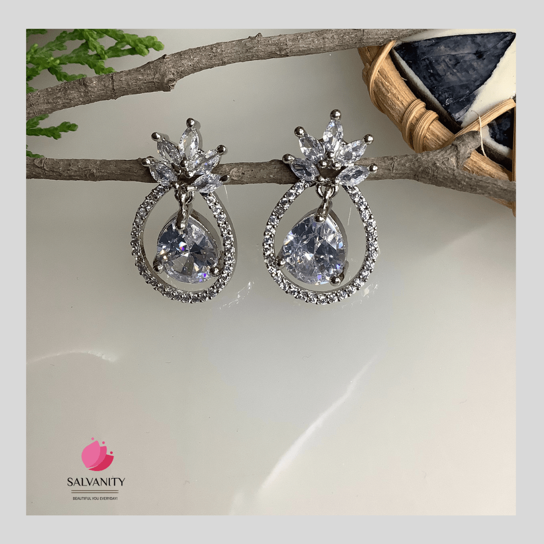 #Artificial_Jewellery# - #Salvanity_Salvan Overseas# - Danglers - Salvanity American Diamond Pineapple Dangles