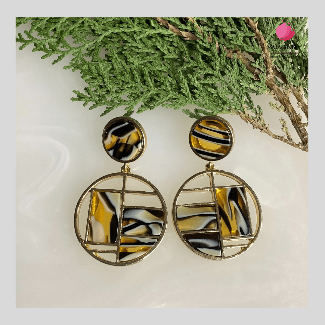 #Artificial_Jewellery# - #Salvanity_Salvan Overseas# - Danglers - Salvanity K-POP Modern Art Earrings